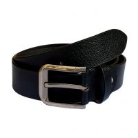 Black Leather Formal Belt for Men