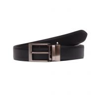 Black Leather Pin Buckle Belt for Men