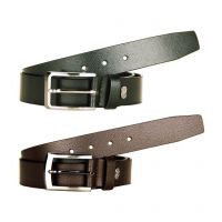 Brown And Black Leather Formal Belt For Men - Pack Of 2