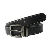 Seasons Berry Black Leather Belt For Men