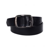 Black Leather Casual Belts For Men