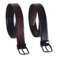 Black and Brown Leather Reversible Belt for Men