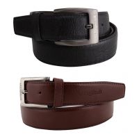Combo Of Black & Brown Leather Belt For Men