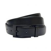 Black Leather Formal Belt for Men