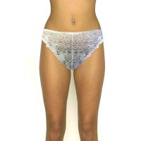 Cannelle White Floral Lace Bridal Thong Panty