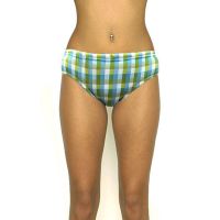 N2N Bodywear Green Check Print Hipster Panty