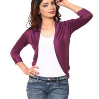 Maroon Soft Wear Plain Shrug