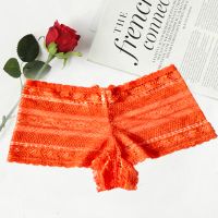 Elegant Orange Lace Boyshort Panties