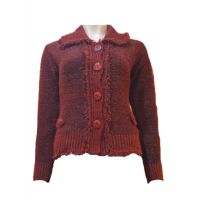 Chic Maroon Sparkling Front Button Cardigan/Sweater