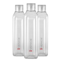 Cello Venice Exclusive Edition Plastic Water Bottle Set 1 Litre Set of 3 Clear