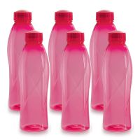 Cello Texas Plastic Pet Bottle 1 Litre Set of 6 Pink