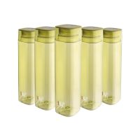 Cello H2O Squaremate Plastic Water Bottle 1-Liter Set of 5 Olive Green