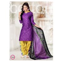 V&V Latest Cotton Purple Dress Material