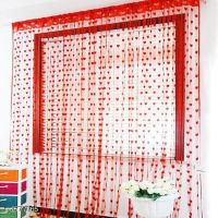 Eternal Vintage Red Polyester Net Door Curtains