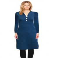 Shimmering Navy Blue Woolen Kurti Free Warm Legging