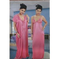  New  Designer Nighty Satin Two Piece Nighty