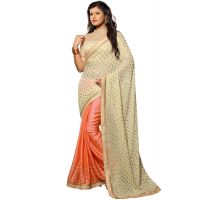 Akriti CreamTraditional Saree With Matching Blouse Piece