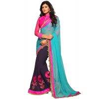 Akriti Magenta Traditional Saree With Matching Blouse Piece