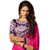 Alisha Magenta  Embroidered Traditional Designer Party Wear Saree With Matching Blouse Piece