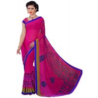 Alpana magenta Georgette Traditional Saree With Matching Blouse Piece