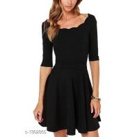 Ziva Black Poly Stretch Dresses