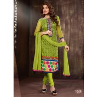 V&V Buy Parrot Green Cotton Dress Material