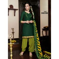 V&V Green Karishma Kapoor Patiala Cotton Dress Material
