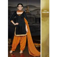 V&V Latest Orange Karishma Kapoor Patiala Cotton Dress Material