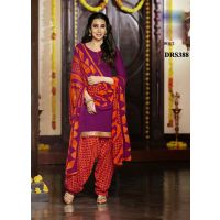 V&V Purple Karishma Kapoor Patiala Cotton Dress Material