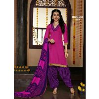 V&V Latest Pink Designer Karishma Kapoor Patiala Cotton Dress Material