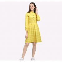 Classy Yellow Printed Women Dresses