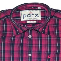 Parx Pink & Black Check Full Sleeves Cotton Shirt