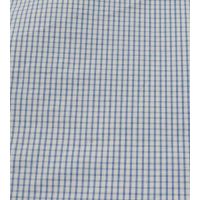 Raymond White With Blue Checks Cotton Blended Shirting Fabric