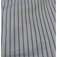 Raymond Grey With Blue Stripes Cotton Blended Shirting Fabric