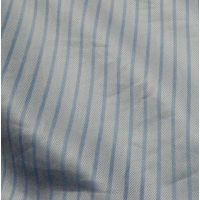 Raymond Grey With Sky Blue Stripes Cotton Blended Shirting Fabric