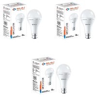 Bajaj Ledz Inverter Lamp 9W Cool Day Light B22 (Pack of 3, White), Medium (830328-Pk3)