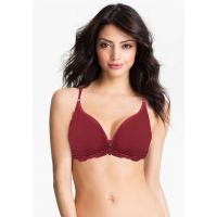 Hushh Cotton Soft Maroon Padded Daily Wear Bra