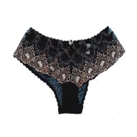 Vassarette Black Transparent Floral Lace Panty