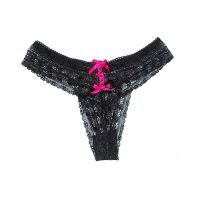 Undiz Black Transparent Lace Thong