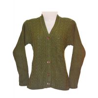 Exclusive Mehndi Green Front Button Cardigan
