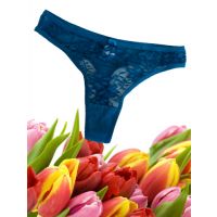 Flower Embroidered Sheer Transparent Thong