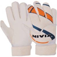 Nivia Simbolo Medium GG-945 Goalkeeping Gloves (M, White, Orange)