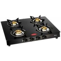 Pigeon Tetra Glass 4 Burner Gas Stove Black