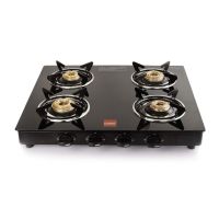 Cello Prima Gas Stove 4 Burner Glass Top Black