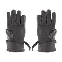 Seasons Black Leather Bikers Gloves