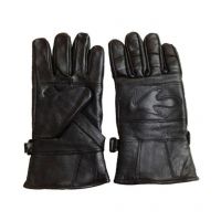 Seasons Black Leather Biker Gloves - 1 Pair