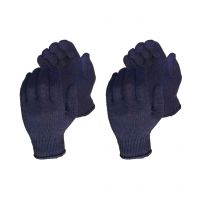 Seasons Blue Safety Knitted Hand Gloves - 2 Pairs