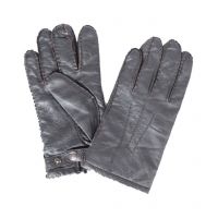 Seasons Grey Leather Gloves For Men