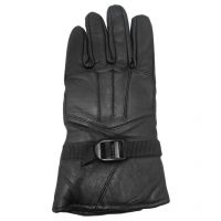 Seasons Black Leather Biker Gloves