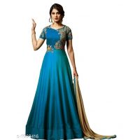 Designer Trendy Magic Silk Embroidered Ethnic Gowns